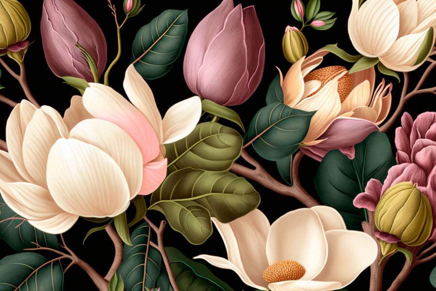 Elegante bloemencompositie op donkere achtergrond