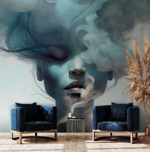 Woman with smoke coming out of her face Woman with smoke coming out of her face