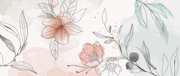 Tekening van bloemen en bladeren Tekening van bloemen en bladeren
