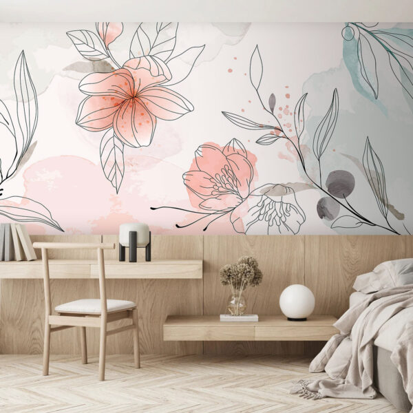 Tekening van bloemen en bladeren Tekening van bloemen en bladeren