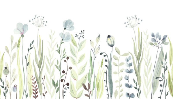 Aquarel van bloemen en bladeren Aquarel van bloemen en bladeren