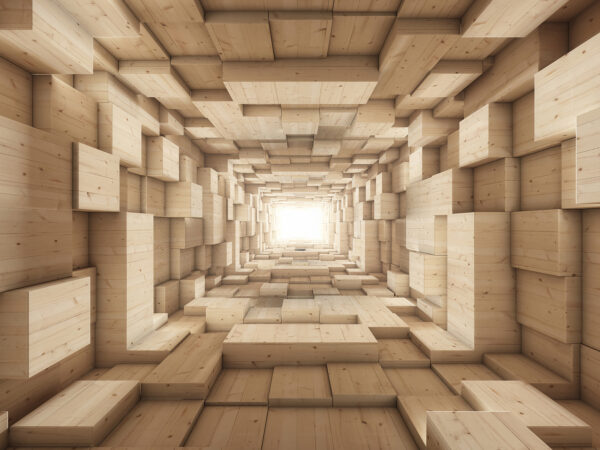 Tunnel van houten blokken Tunnel van houten blokken