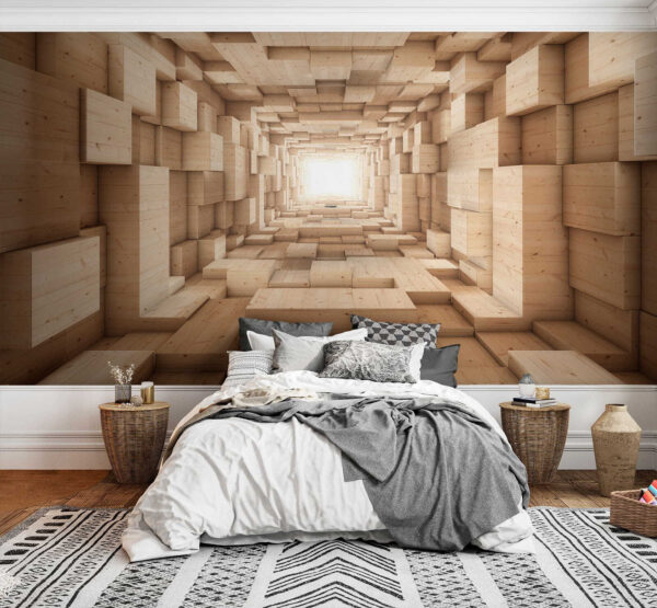 Tunnel van houten blokken Tunnel van houten blokken