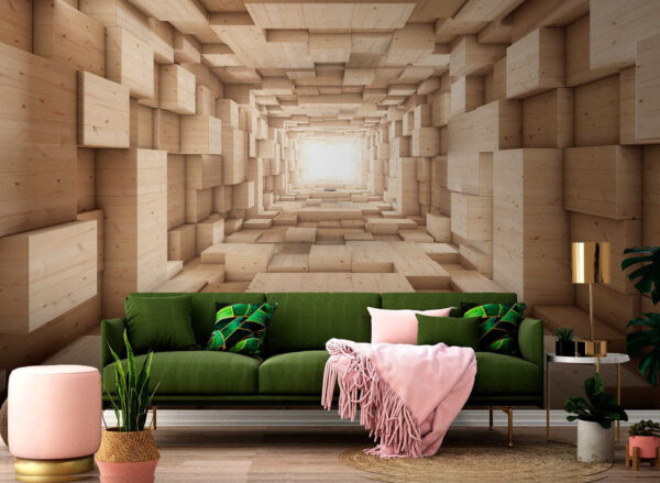 Tunnel van houten blokken Tunnel van houten blokken