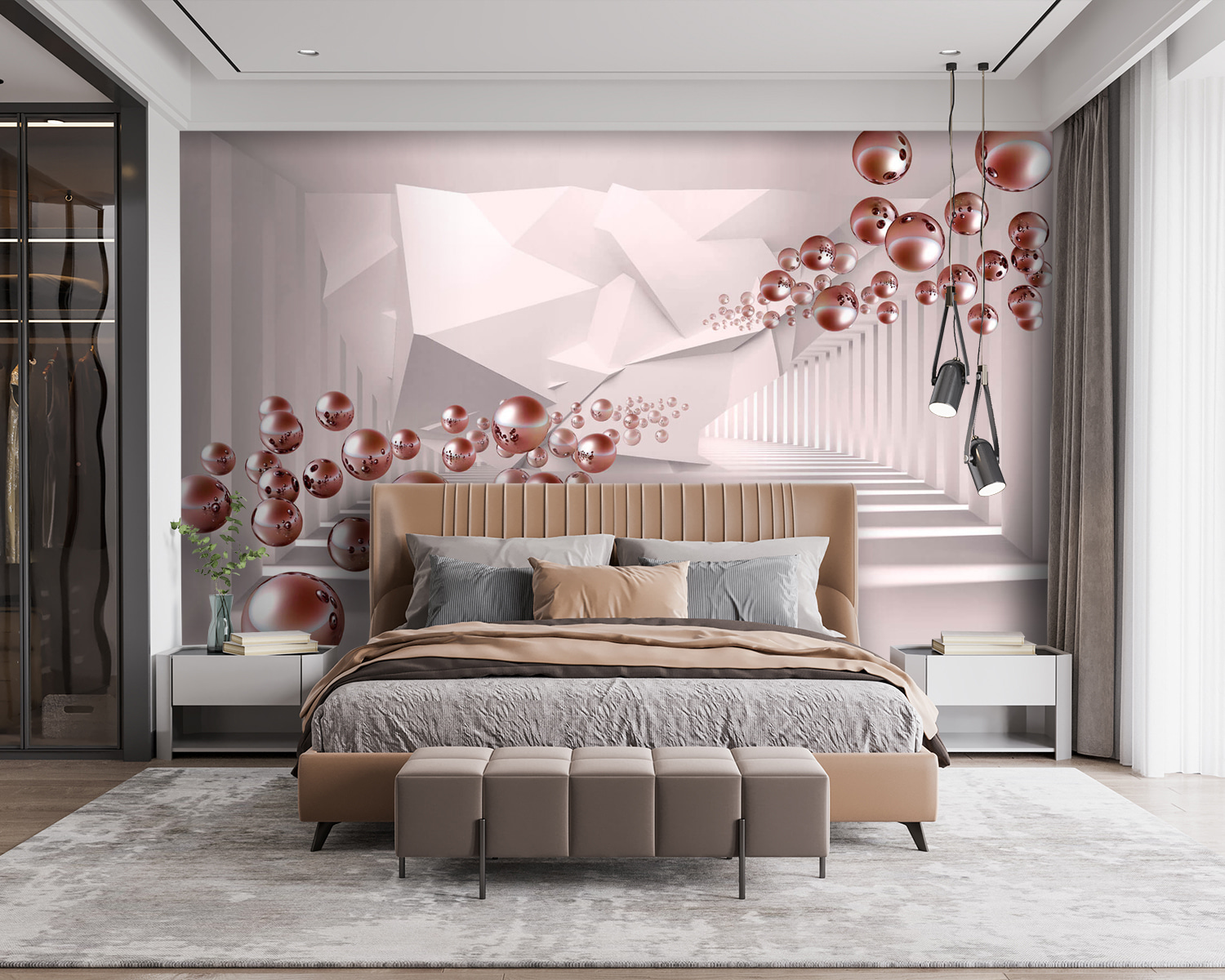 Witte kamer met roze ballen u77920v2pib115m - Witte kamer met roze ballen - tegory