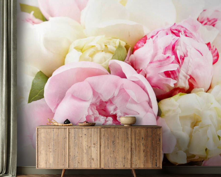 Boeket van roze en witte bloemen