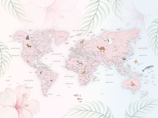 Wereldkaart met dieren Wereldkaart met dieren