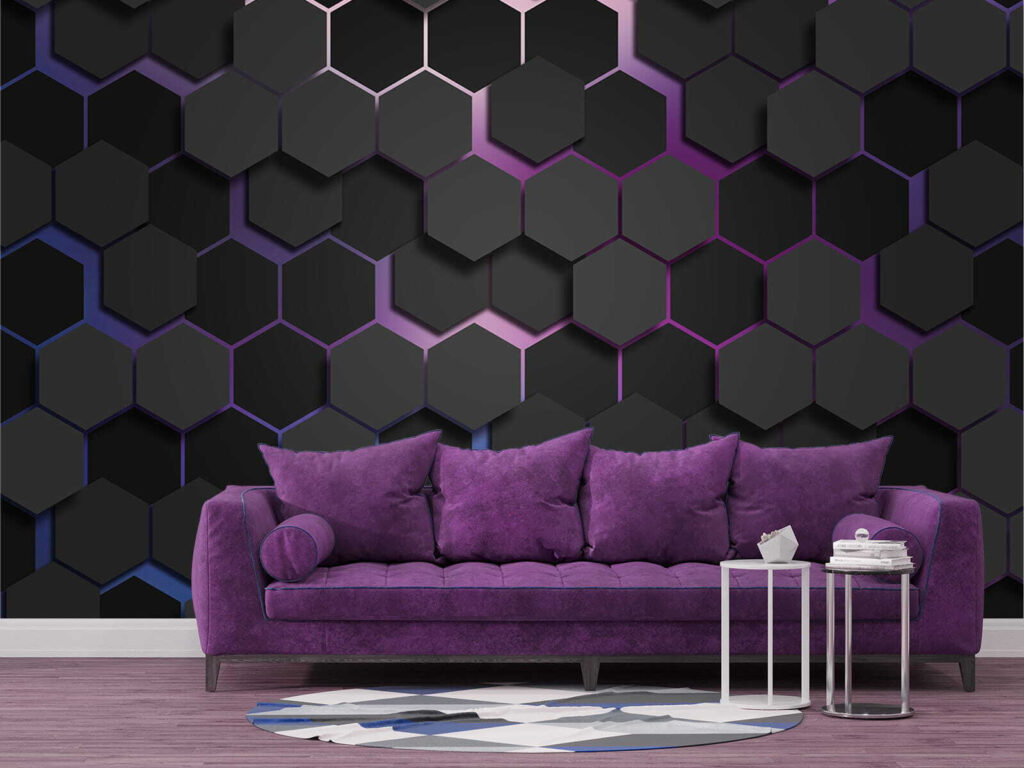 Group of black hexagons