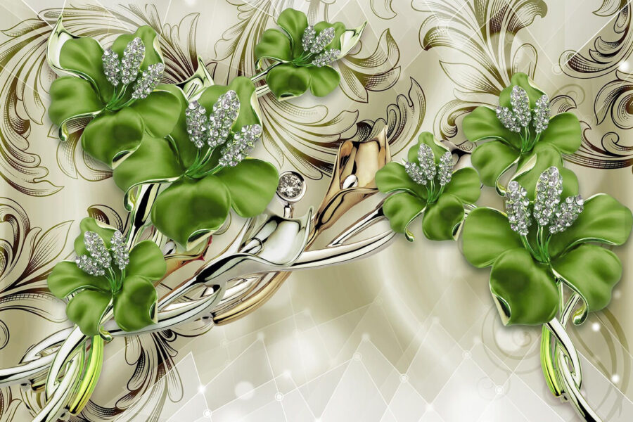 Fotobehang Elegant bloemendessin in zachte tinten. - Afbeelding 5