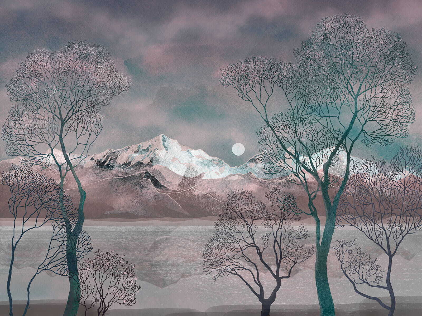 Landschap met bomen en bergen u80027p - Landschap met bomen en bergen - tegory