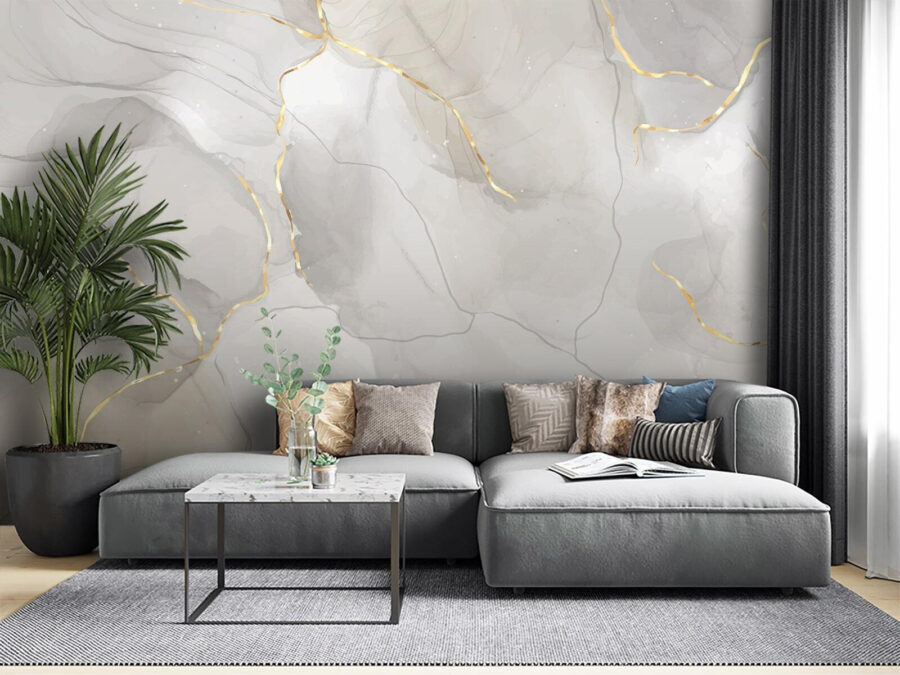 Elegant marmer met amberkleurige accenten