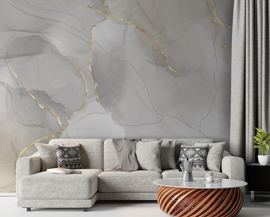 Elegant marmer met amberkleurige accenten