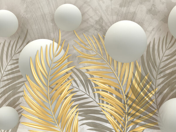 Bollen en bladeren in metallic tinten. Bollen en bladeren in metallic tinten.