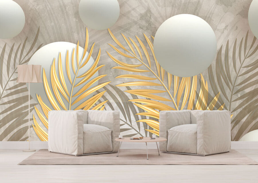 Bollen en bladeren in metallic tinten.