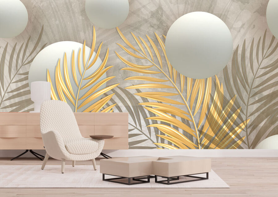 Bollen en bladeren in metallic tinten.