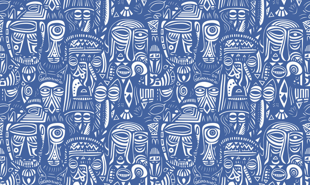 Blauw en wit patroon van gezichten u98723p 1024x614 - Blauw en wit patroon van gezichten - tegory