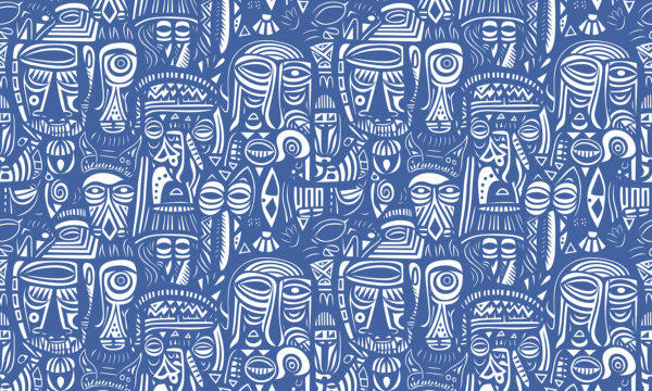 Blauw en wit patroon van gezichten u98723p 600x360 - Blauw en wit patroon van gezichten - tegory