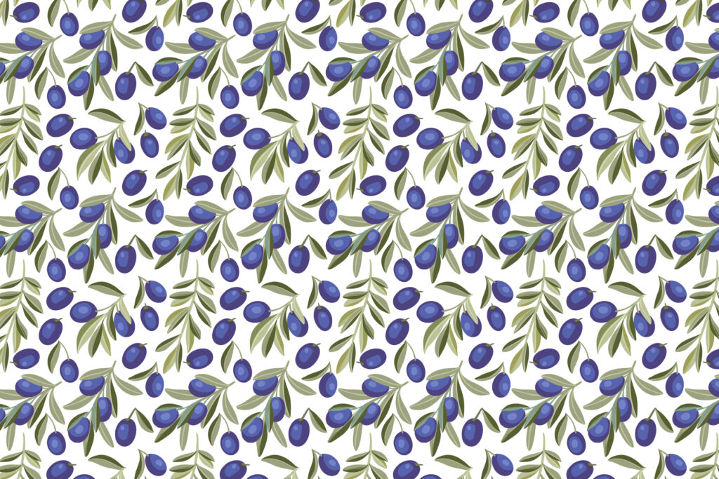 Patroon van blauwe bessen en bladeren Patroon van blauwe bessen en bladeren