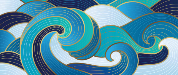 Een blauw met witte golven Een blauw met witte golven