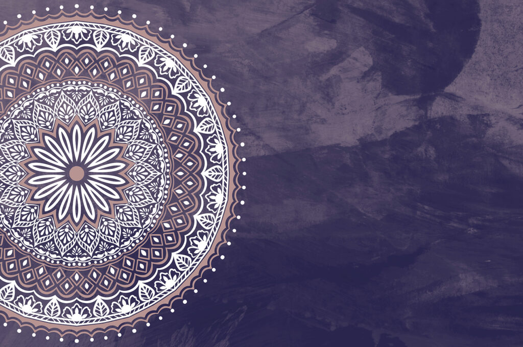 A purple and white mandala