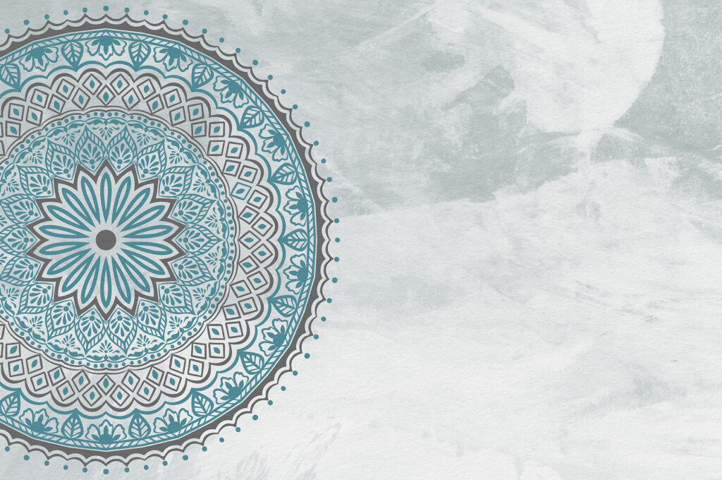 Een blauwe en grijze mandala Een blauwe en grijze mandala