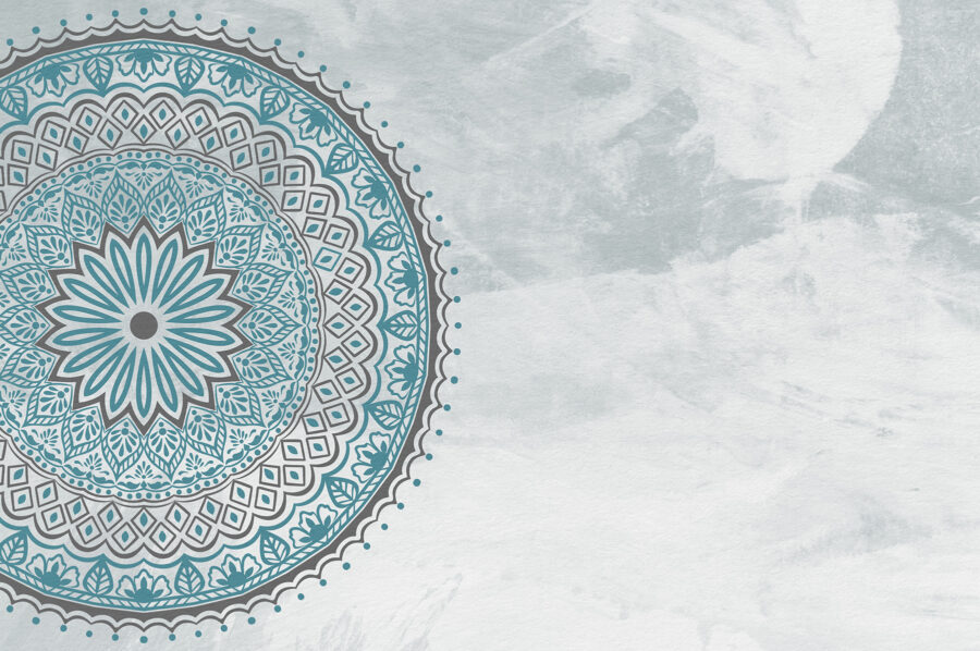 Een blauwe en grijze mandala