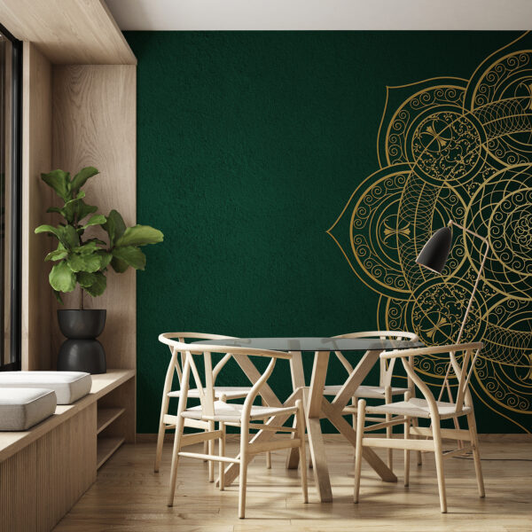 Elegante swirls op smaragdgroen canvas Elegante swirls op smaragdgroen canvas