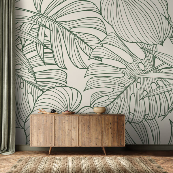 Elegant ontwerp met groen bladerpatroon. Elegant ontwerp met groen bladerpatroon.