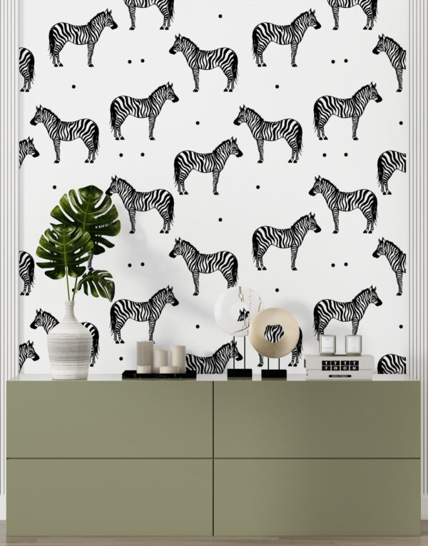 Een patroon van zebra's op een witte achtergrond u98193pih5 600x765 - Een patroon van zebra's op een witte achtergrond