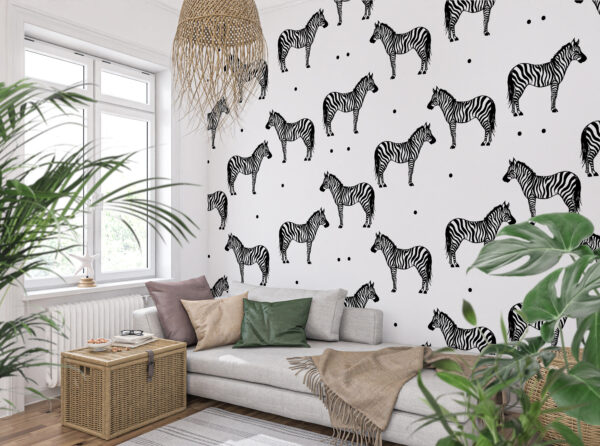 Een patroon van zebra's op een witte achtergrond u98193pib5m 600x446 - Een patroon van zebra's op een witte achtergrond