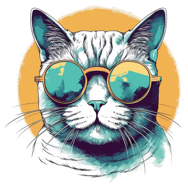 A cat wearing sunglasses
