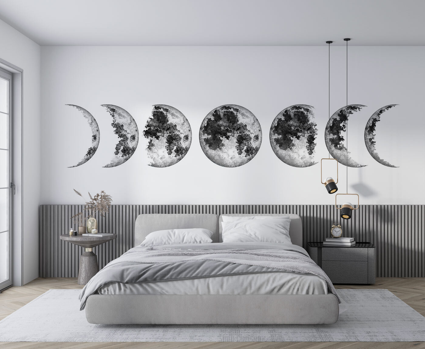 A row of phases of the moon A row of phases of the moon