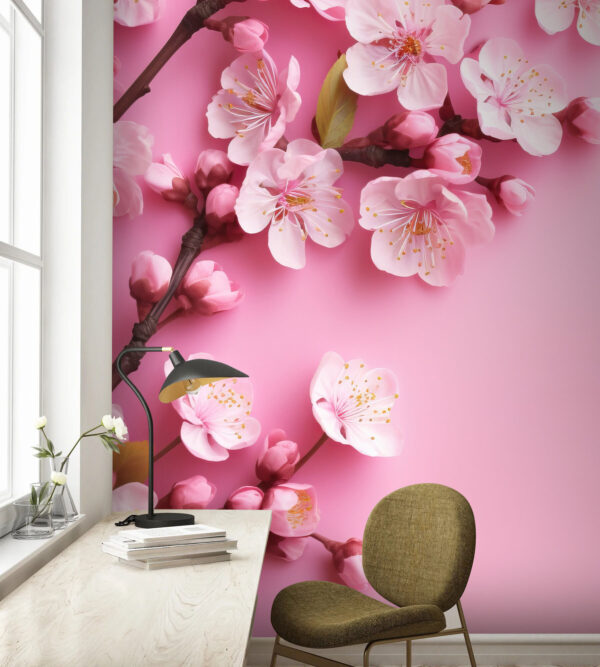 Groep roze bloemen op roze achtergrond Groep roze bloemen op roze achtergrond