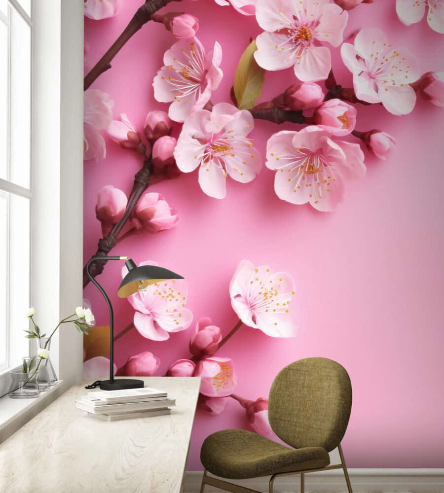 Groep roze bloemen op roze achtergrond Groep roze bloemen op roze achtergrond
