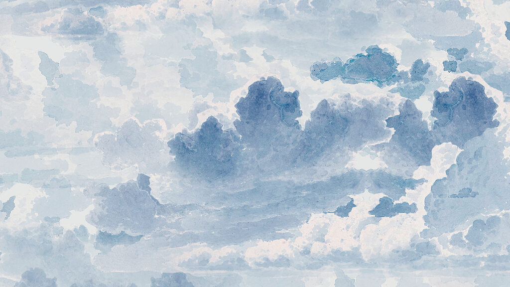 Een blauwe en witte lucht met wolken Een blauwe en witte lucht met wolken