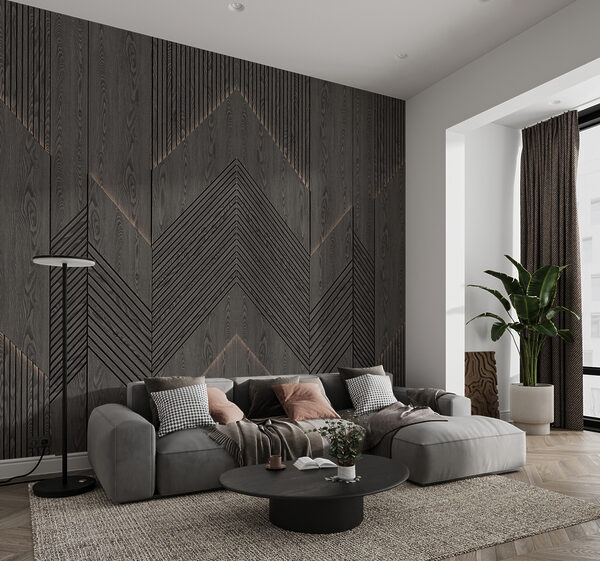 Geometrische patronen in donker hout. Geometrische patronen in donker hout.