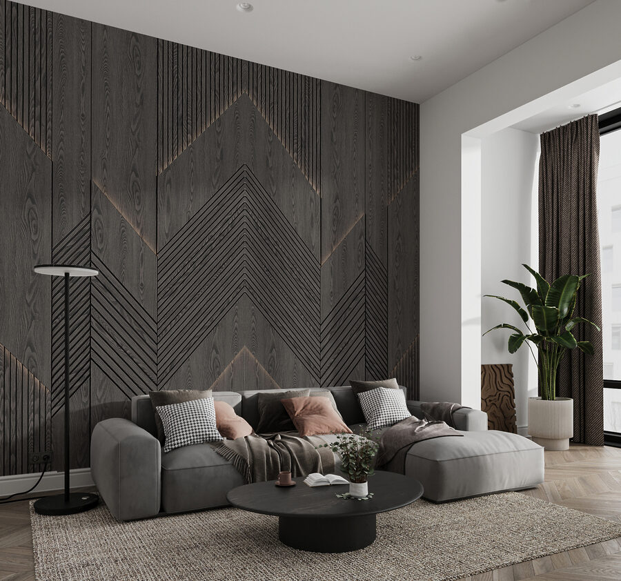 Geometrische patronen in donker hout. Geometrische patronen in donker hout.