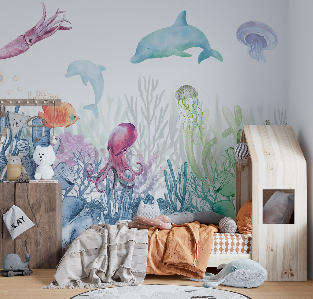 A watercolor of a sea life