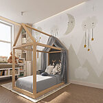 Fotobehang Een maan en wolken aan de hemel