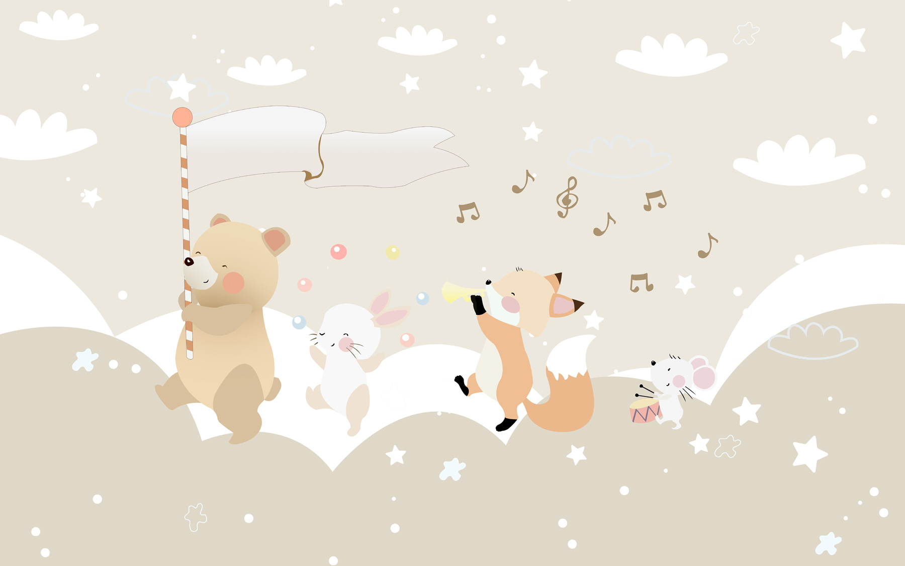A cartoon animal playing music A cartoon animal playing music