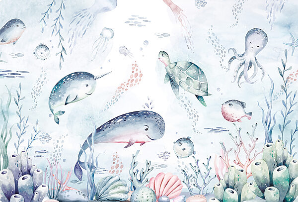 Een aquarel zeedieren Een aquarel zeedieren