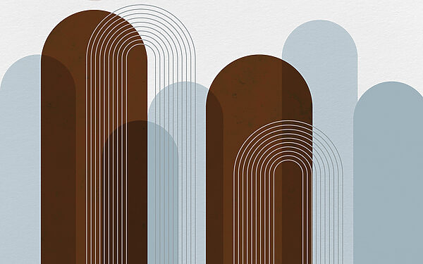 A brown and blue art