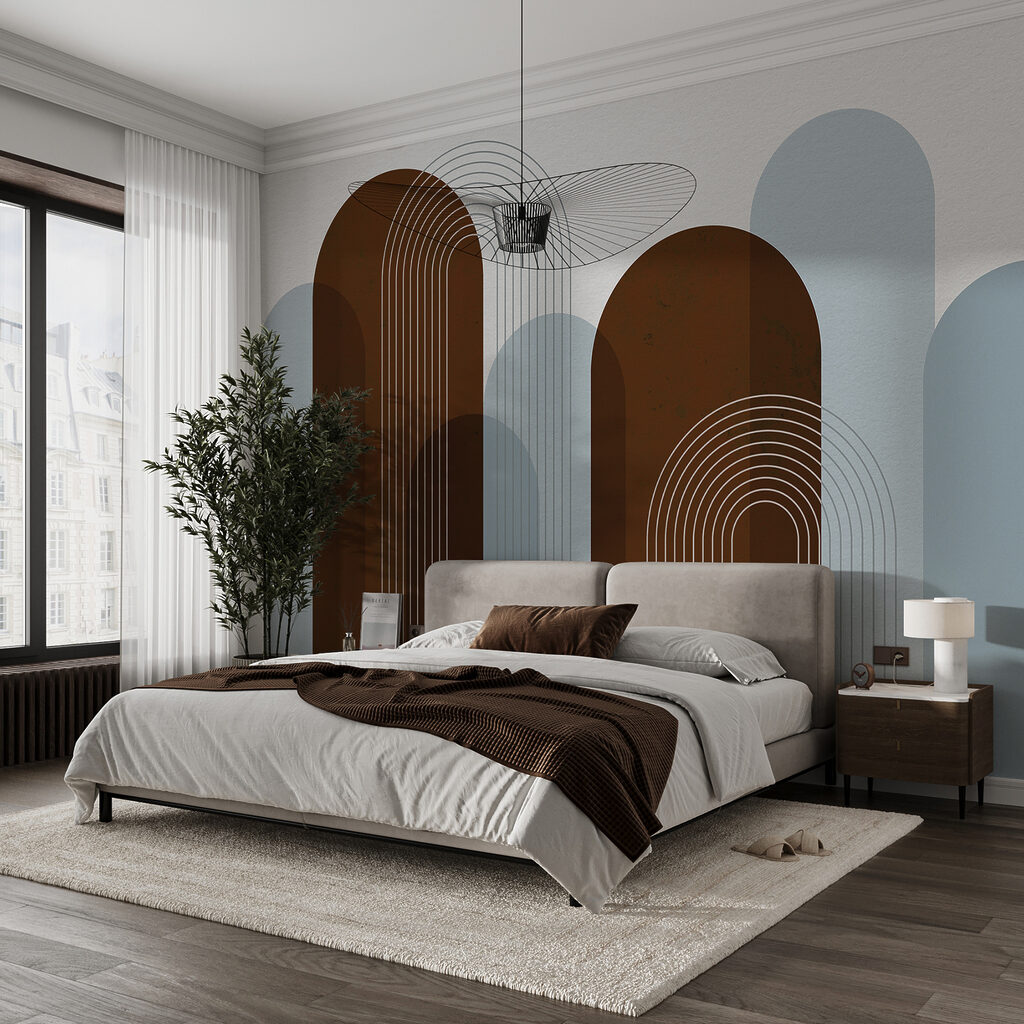 A brown and blue art
