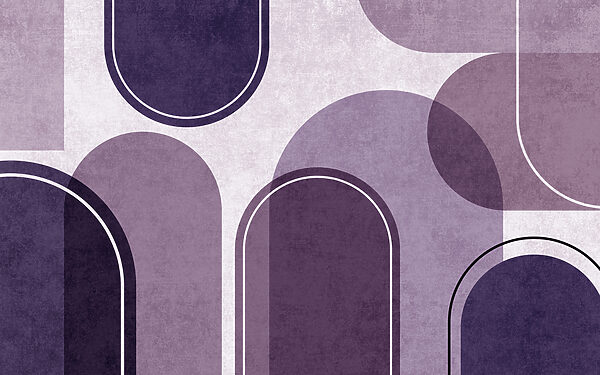 A purple and white background with ovals and ovals