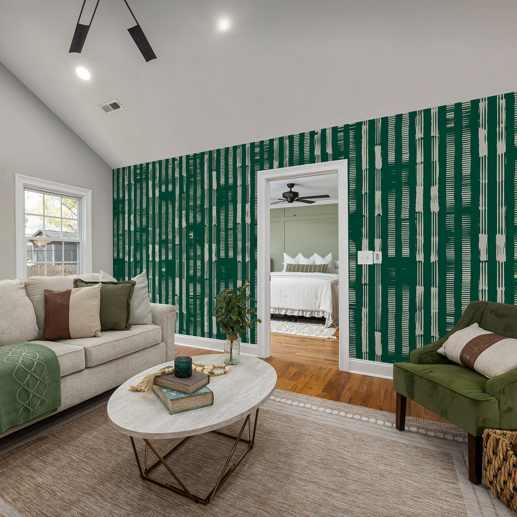 A green and white striped pattern
