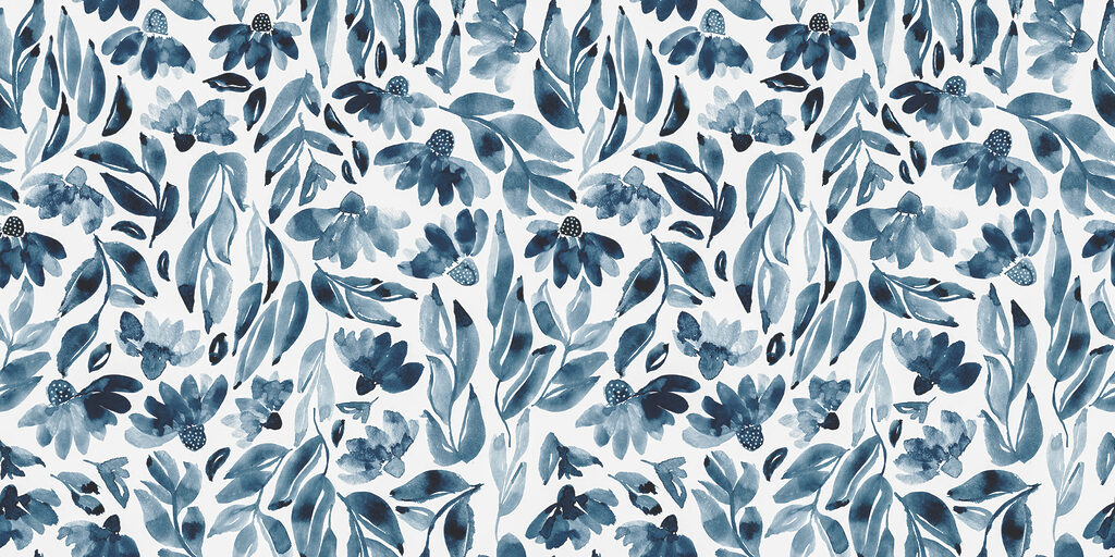 Een patroon van bloemen en bladeren Een patroon van bloemen en bladeren