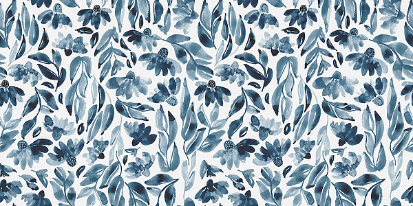 Een patroon van bloemen en bladeren Een patroon van bloemen en bladeren