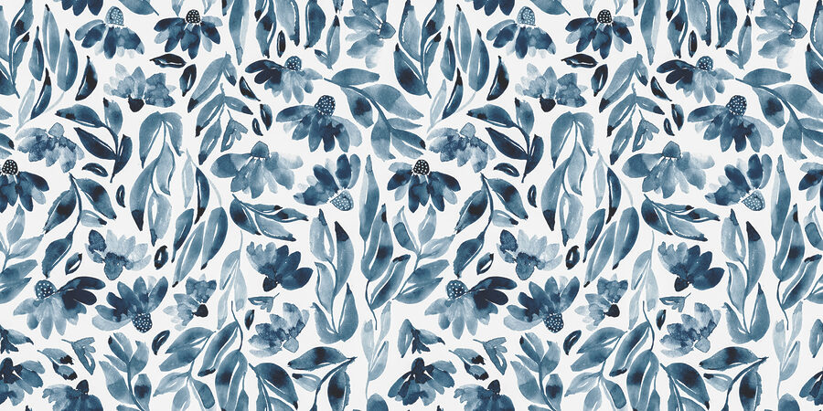 Een patroon van bloemen en bladeren Een patroon van bloemen en bladeren