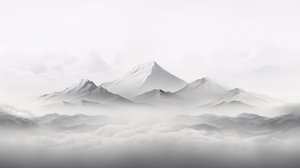Een bergketen met wolken Een bergketen met wolken