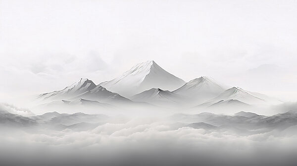 Een bergketen met wolken Een bergketen met wolken